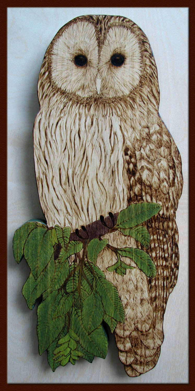 ural owl tanja sova pyrography 